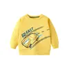Sudadera de cuello redondo para niños de otoño e invierno, con estampado de coche de dibujos animados, suéter de manga larga para bebé, niños pequeños y medianos, en stock, venta al por mayor