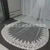Velo de Novia Estilo Nuevo con Borde de Encaje y Flecos de Seda para la Novia