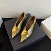 ¡Estilo Francés! Zapatos de Cuero para Mujer de Verano con Hebilla Metálica Dorada Puntiaguda, Tacón Medio Bajo, Dos Vías, Elegantes y Versátiles