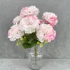 Flores Artificiais de Peônia Estilo Europeu com 7 Cabeças para Decoração de Casamento, Flores Artificiais para Exibição na Sala de Estar, Arranjos Florais, Decoração de Arco de Casamento