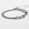 Pulsera anillo simple personalizada de plata tailandesa retro transfronteriza para hombres y mujeres, pulsera de doble capa con diseño de círculo de tendencia de nicho, estilo frío