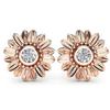 Estilo Fresco y Sencillo Deseo Nuevos Pendientes de Flor Estilo Europeo y Americano Chapado en Oro de 18 Quilates Pendientes de Crisantemo y Girasol Joyería