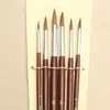 Pincel de Óleo con Punta de Pelo de Lobo Pincel para Trazo Pincel para Gouache Juego de Pinceles Juego de Plumas de Línea de Gancho 6 Piezas Pluma para Pintura Acrílica