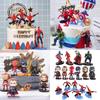 Decoración de pastel de cumpleaños con venganza de decoración base. Persona. Equipo Alianza US Muñeco de superhéroe de acero