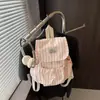 Mochila Escolar, Mochila, Estilo Coreano Femenino Linda Rayada Estudiante de Aspecto Elegante Mochila para Viaje, Ligera, Versátil y Simple