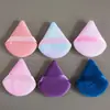 Esponja de Polvo Suelto de Doble Cara Triangular Flocada Transfronteriza Esponja de Maquillaje con Cojín de Aire Esponja de Polvo Denso Terciopelo de Cristal Súper Suave Esponja de Polvo Forma de Gota de Agua