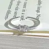 Anillo Abierto Apilable de Múltiples Piezas con Diamantes de Corte Marquésa y Circonitas, Estilo Minimalista Etéreo de Nicho para Mujer