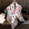 Bufanda Casual a Rayas Bufanda de Viaje para Primavera y Verano para Mujer Chal Decorativo Protector Solar Bufanda Cuadrada Grande de 90 cm Chal Elegante de Moda