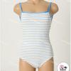 Traje de Baño Entero Coreano Nuevo Dongdaemun Simple a Rayas Primavera Caliente Coreano Ins Sexy Espalda Descubierta Oculta Vientre Adelgazante