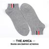Calcetines Coreanos Casuales para Hombre, Calcetines Cortos con Rayas Verticales de Colores, Calcetines de Algodón con Logo Pequeño, Kiki que Absorbe la Humedad