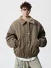 Diseño Estilo Old Money Nueva Chaqueta de Algodón Cálida con Solapa de Lana de Cordero de Invierno Unisex Abrigo de Algodón Holgado Moda Harajuku