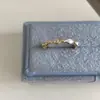 Anel Diamante com Esmalte Drip Azul Glacial Personalizado para Mulheres Retro Luxo Acessível Anel de Dedo Indicador High-End Abertura Ajustável Nova Joia de Mão