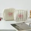 Bolsa de cosméticos cuadrada simple de estilo coreano, de tamaño pequeño, para estudiantes, con auriculares, monedero, bolsa de almacenamiento portátil para lápiz labial para niñas