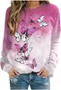 Suministro directo de fábrica 2022 Europa y Estados Unidos nuevo otoño e invierno mujer wish estación independiente ebay flor mariposa suéter de cuello redondo