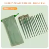 En stock: Set de 13 Brochas de Maquillaje Cuatro Estaciones Verde, Etiquetado Transfronterizo, Iluminador, Pincel para Rubor, Pincel para Sombras de Ojos, Set Completo de Herramientas de Belleza