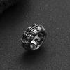 Joyería nueva de acero inoxidable transfronteriza personalidad estilo punk anillo de dedo para hombre fundición cráneo anillo de acero de titanio fábrica al por mayor