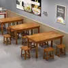 Mesas e Cadeiras para Lanchonete, Mesas e Cadeiras para Refeitório de Hotel, Combinação de Mesa de Jantar, Mesa de Restaurante Cantina em Madeira Maciça, Mesa para Churrasco de Restaurante