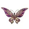 Broche de mariposa de alta calidad de estilo europeo y americano, broche de aleación de diamantes, ramillete para ropa de mujer, hebilla de toalla de seda con insectos animales, joyería