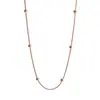 Collar de Acero Inoxidable Siete Pequeñas Cuentas Acero Titanio Sencillo Personalidad Oro Rosa Cadena para el Cuello Regalo de San Valentín Cadena de Serpiente para Mujer
