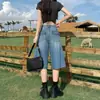Pantalones vaqueros cropped de pierna ancha de tiro alto con bolsillos de solapa para mujer, verano 2026, finos, holgados, adelgazantes, versátiles, de longitud media