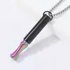 Collar de Respiración para Meditación de Color Empalmado en Acero Inoxidable Colgante de Silbato Herramienta Desmontable de Aromaterapia para Dejar de Fumar Respiración para Meditación