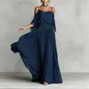 Vestido Minimalista Elegante de Color Sólido, Holgado, sin Mangas, Hombros Descubiertos, con Caída, Estilo Europeo y Americano, Más Vendido en Aliexpress Transfronterizo