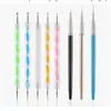 Fabricante Transfronterizo Suministra Tres Plumas de Pintura Metálicas Tipo Bolígrafo, Plumas para Dibujo de Líneas, Herramientas para Uñas y Pinceles para Uñas al por Mayor