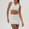 Falda de Tenis Nueva Transfronteriza Traje Deportivo de Ocio Ropa de Yoga Naked Sujetador Push-up a Prueba de Golpes Set de Dos Piezas para Fitness
