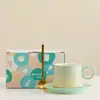 Taza de Café Cerámica de Color Degradado, Taza de Té de la Tarde de Aspecto Elegante, Taza para Latte, Vaso de Agua para el Hogar, Regalo Creativo para la Reunión Anual de la Empresa