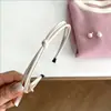 Diadema Nudosa de Color Puro Fina Estilo Coreano Diadema Simple Elegante de Cuero PU Accesorios Versátiles para el Cabello de Mujer Diadema para Salir