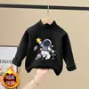 Roupa Íntima Plush Masculina Outono Inverno Novo Estilo Gola Meio Alta Quente Camiseta de Manga Longa para Meninos Bebês