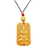Suministrado directamente por el fabricante: Colgante medalla de oro Dios de la Fortuna de los Cinco Dioses, versión de múltiples hilos, amuleto de Buda para atraer la fortuna y protección, juego de regalo para negocios