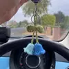 Plantas Pequeñas de Lana Terminadas en Maceta, Flores Artificiales Tejidas a Crochet, Colgantes Decorativos Creativos para Regalo, Lindos Colgantes de Girasol para Coche