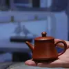 Tetera Tradicional de Arcilla Roja de Mineral Crudo de Chaozhou Set de Té para Principiantes Tetera de Arcilla Roja Estilo Antiguo Tetera Campana Dorada Tetera para Preparar Té Bien Sellada