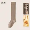 Calcetines de lana para mujer con forro polar, calcetines largos, calcetines largos engrosados, estilo JK, efecto adelgazante, calcetines hasta la rodilla, nuevos estilos de otoño/invierno