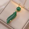 Colar Feminino Novo Transmissão ao Vivo Design Original Beleza Cintura Colar Verde Pingente Personalizado Corrente Clavicular Simples Moda para Mulheres