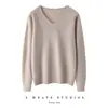 Nueva capa base de punto de cachemira para otoño e invierno, moderna, suave, cómoda, lisa, simple, de manga larga, cálida y elegante para mujer