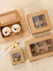 Caixa de Embalagem para Cupcakes de 2/4/6 Unidades, Caixinha para Bolinhos, Tarte de Ovo, Caixa para Levar com Janela, Caixa de Embalagem para Cupcakes