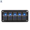 Panel de Interruptores de Alimentación para Carro de Viaje RV Impermeable en Forma de Barco con Luz Interruptor Basculante de Seis Pines y Tres Velocidades en Forma de Barco
