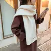 2022 nuevo bufanda de alta calidad para mujer invierno estilo coreano versátil estudiante tejido lana blanco cálido bufanda gruesa