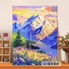 Pintura al Óleo Digital DIY de Paisaje al Atardecer, Pintura al Óleo Pastoral Pintada a Mano, Pintura al Óleo Acrílica Pintada a Mano