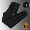 Envio RápidoCalças Casuais Masculinas de Fleece Forrado com Corte Solto para Outono e Inverno, Calças Jogger, Calças Esportivas de Corte Reto