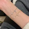 Pulsera de Plata de Ley S925 con Borla de Trébol de Cuatro Hojas y Circonita, Igual que en Xiaohongshu, para Mujer, Lujo Accesible, Diseño de Nicho, Ajuste de Cordón