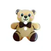 Botões de Ursinho Marrom com Gravata Borboleta Fofa, Roupas Infantis Divertidas e Modernas, Botões Versáteis, Acessórios de Decoração DIY