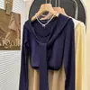 Toma Real de Tops Simples de Manga Larga para Mujer Falsos de Dos Piezas Primavera y Otoño Camiseta Versátil con Cuello Marino para Ponerse Debajo Camiseta para Ponerse Debajo de Mujer