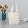 Bolsa de compras de lona feminina lisa para estudantes, bolsa de mão publicitária, porta-maquiagem, bolsa quadrada pequena portátil de mão