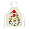 Navidad Transfronterizo Gorro Rojo Decoración Festiva Niños Babero sin Mangas Delantal Navideño al por Mayor Delantal de Grinch Cabello Verde