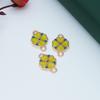 Nuevo Colgante de Trébol de Cuatro Hojas de Colores para el Día de San Valentín Colgante de Trébol Accesorios de Aleación para Joyería DIY Accesorios para el Cabello Aceite Goteado