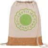 Bolsa de Lona Costurada com Cortiça Moda Cordão Bolso com Aba Calças Bolsa Transversal Bolsa de Lona Presente Grande Bolsa de Algodão Ecológica Sacola de Compras Logo