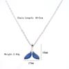 Collar Fresco y Elegante Serie Océano Cola de Pez Azul Acero de Titanio para Mujer, Cadena de Clavícula de Lujo Ligero Nicho Chica Celebridad de Internet